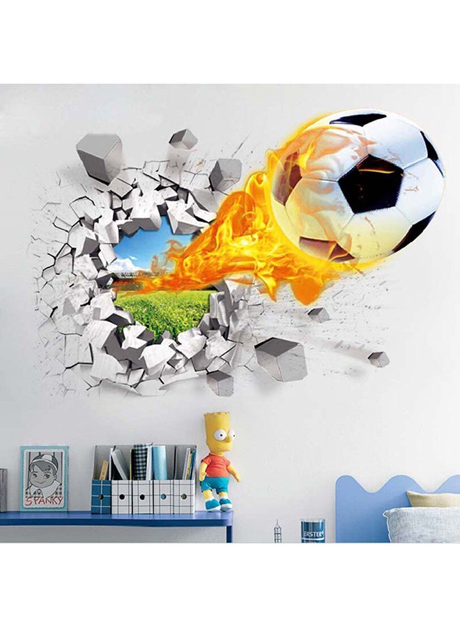 ملصق جدار ثلاثي الأبعاد على شكل كرة قدم متعدد الألوان - Image 4